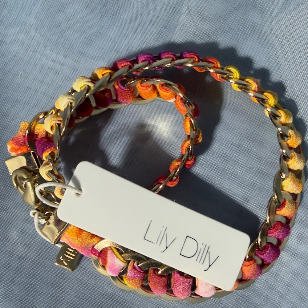 Lily Dilly Colorful Chain Wrap Bracelet NWT